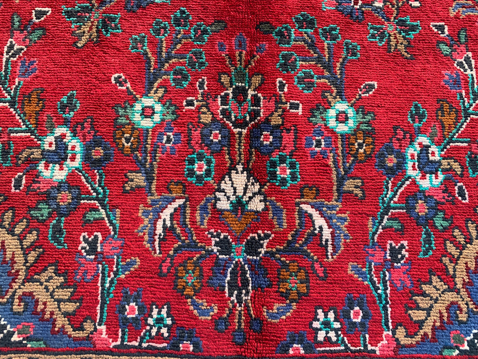 9'10 x 7'0 Rood Blauw Handgeknoopt Perzisch Wollen Tapijt – KBHM-1122