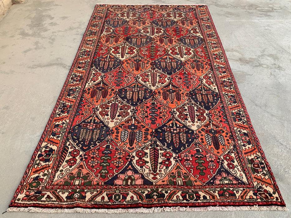 Handgeknoopt Perzisch wollen tapijt 10'0 x 5'6 – Koraal, marineblauw & ivoor | KBHM-1123