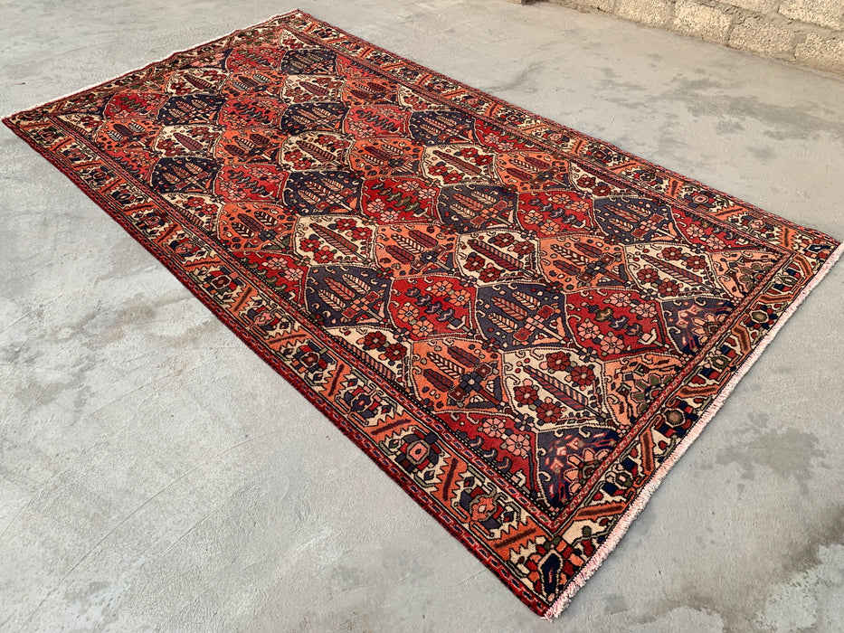 Handgeknoopt Perzisch wollen tapijt 10'0 x 5'6 – Koraal, marineblauw & ivoor | KBHM-1123