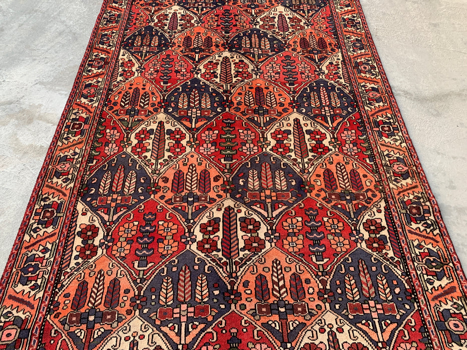 Handgeknoopt Perzisch wollen tapijt 10'0 x 5'6 – Koraal, marineblauw & ivoor | KBHM-1123