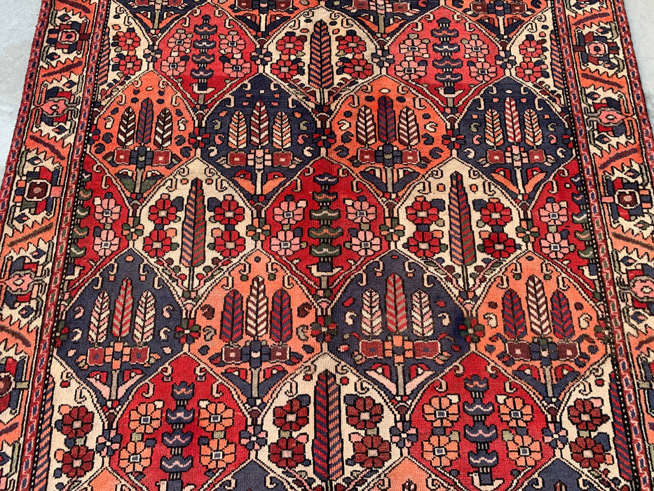 Handgeknoopt Perzisch wollen tapijt 10'0 x 5'6 – Koraal, marineblauw & ivoor | KBHM-1123