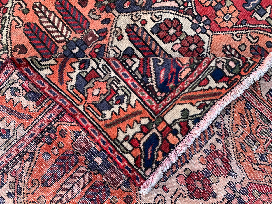 Handgeknoopt Perzisch wollen tapijt 10'0 x 5'6 – Koraal, marineblauw & ivoor | KBHM-1123