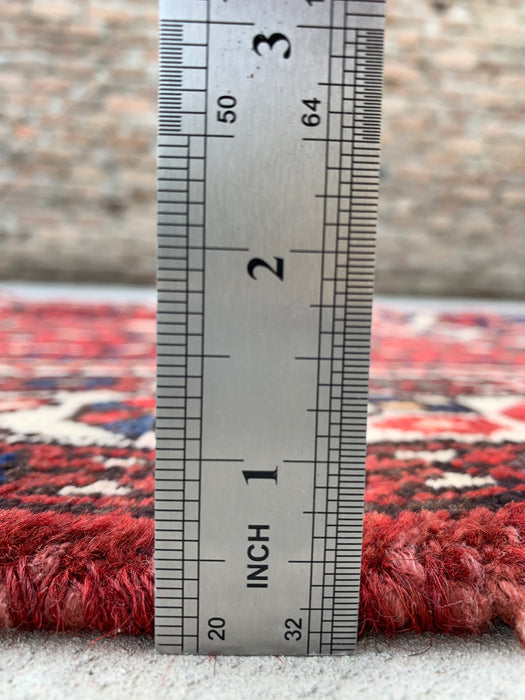 Handgeknoopt Perzisch loper tapijt 315 x 107 cm Rood Ivoor Wollen Vloerkleed | KBHM-1124