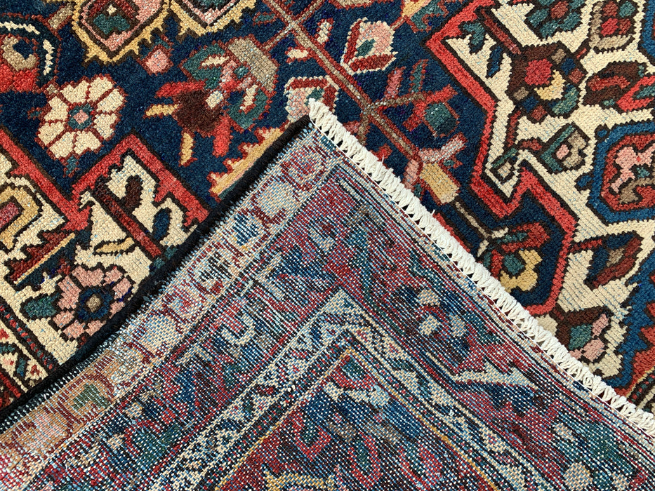 Handgeknoopt Perzisch wollen tapijt 6'1" x 4'6" – Ivoor, marineblauw & rood | KBHM-1133