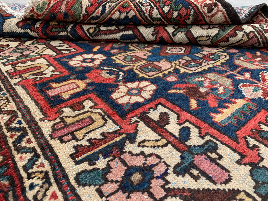 Handgeknoopt Perzisch wollen tapijt 6'1" x 4'6" – Ivoor, marineblauw & rood | KBHM-1133