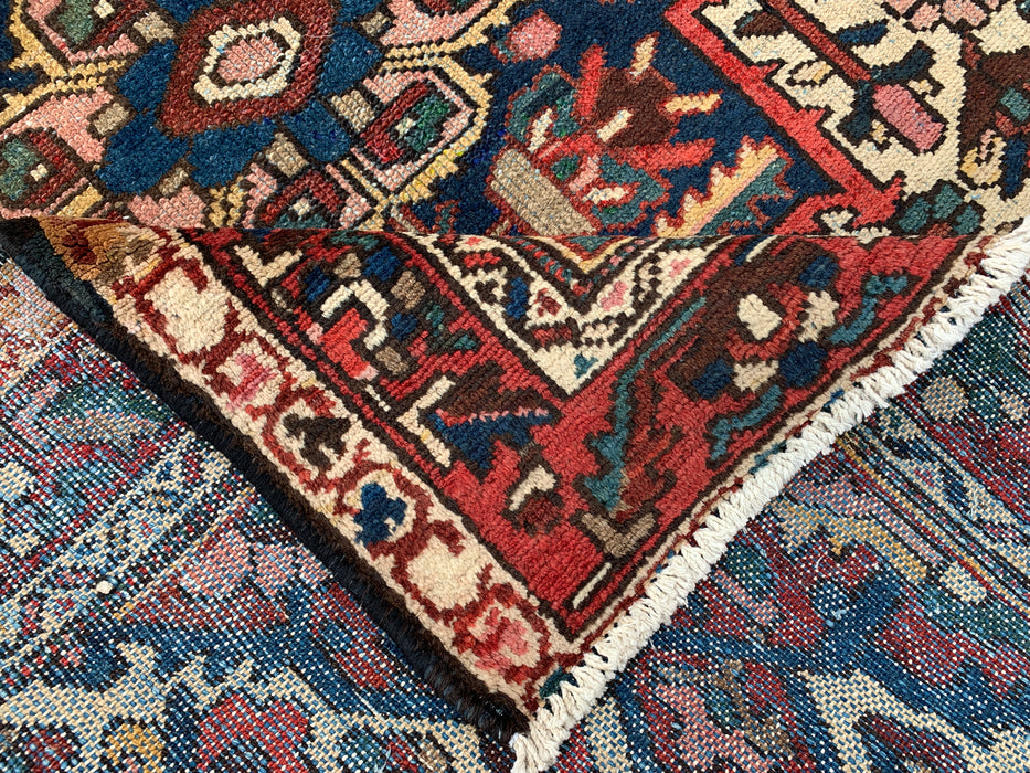 Handgeknoopt Perzisch wollen tapijt 6'1" x 4'6" – Ivoor, marineblauw & rood | KBHM-1133