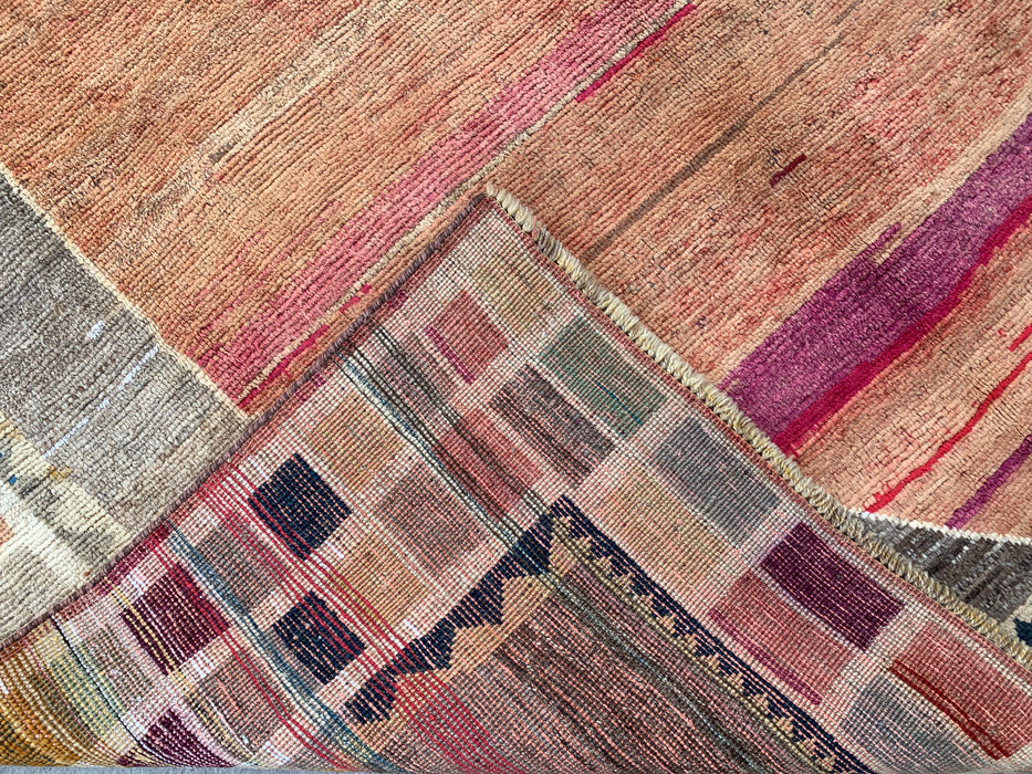 Handgemaakt Perzisch wollen vloerkleed 7x10 - Veelkleurig geometrisch kleed in Perzische stijl - Exacte afmeting 6'6" x 9'6" - KBHM-1134