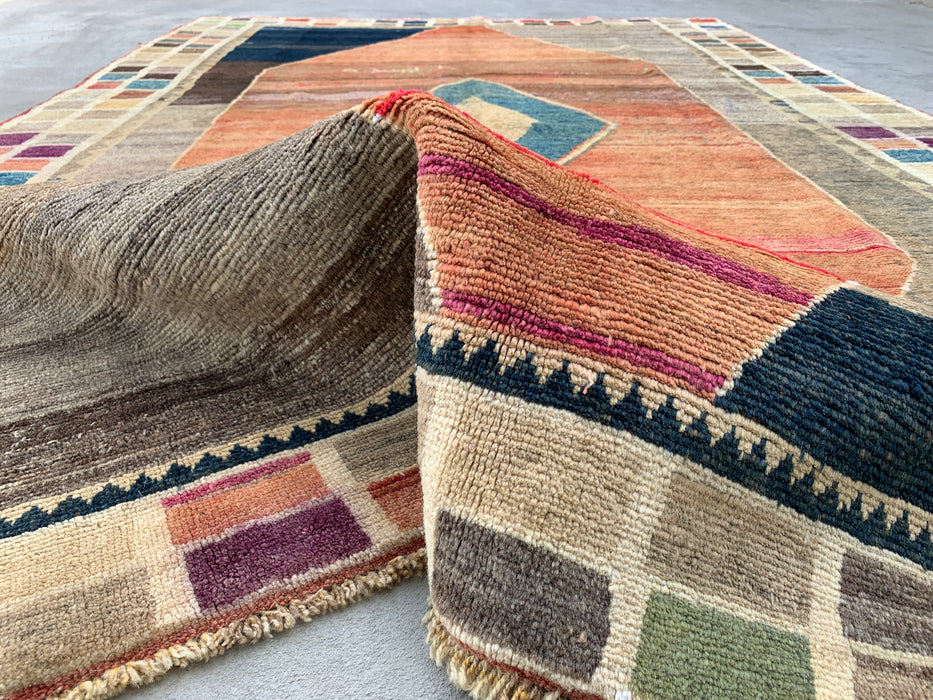 Handgemaakt Perzisch wollen vloerkleed 7x10 - Veelkleurig geometrisch kleed in Perzische stijl - Exacte afmeting 6'6" x 9'6" - KBHM-1134