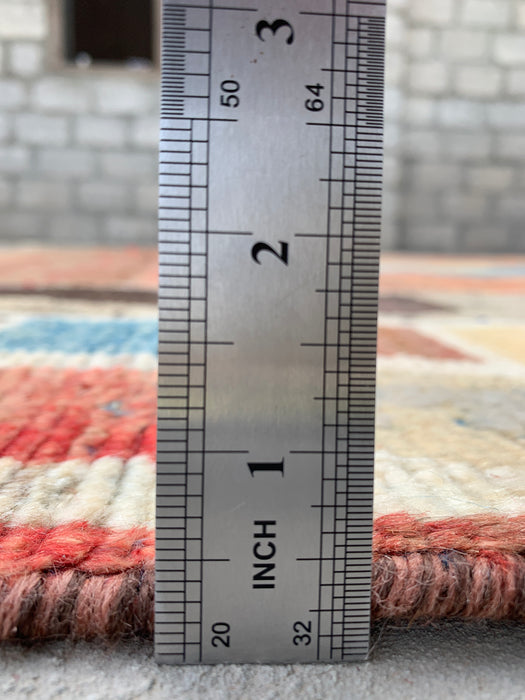 Handgemaakt Perzisch wollen vloerkleed 7x10 - Veelkleurig geometrisch kleed in Perzische stijl - Exacte afmeting 6'6" x 9'6" - KBHM-1134