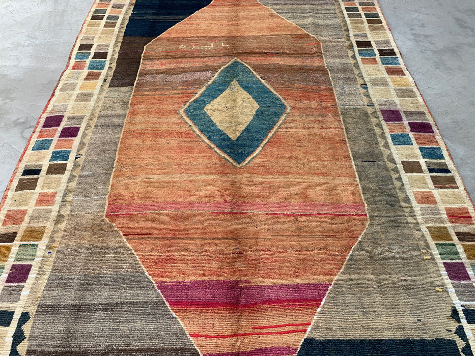 Handgemaakt Perzisch wollen vloerkleed 7x10 - Veelkleurig geometrisch kleed in Perzische stijl - Exacte afmeting 6'6" x 9'6" - KBHM-1134