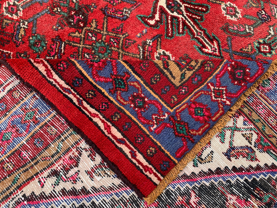 Handgemaakt Perzisch wollen vloerkleed 7x10 - Rood & Blauw Perzisch stijl vloerkleed - Exacte afmeting 9'11" x 7'4" - KBHM-1139