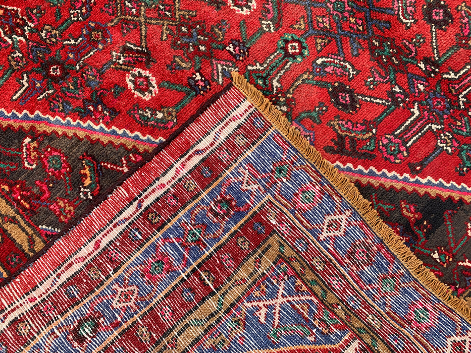 Handgemaakt Perzisch wollen vloerkleed 7x10 - Rood & Blauw Perzisch stijl vloerkleed - Exacte afmeting 9'11" x 7'4" - KBHM-1139