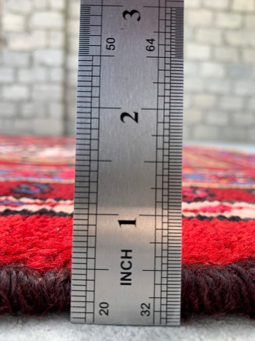 Handgemaakt Perzisch wollen vloerkleed 7x10 - Rood & Blauw Perzisch stijl vloerkleed - Exacte afmeting 9'11" x 7'4" - KBHM-1139