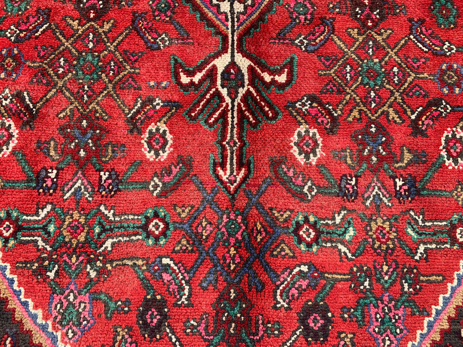 Handgemaakt Perzisch wollen vloerkleed 7x10 - Rood & Blauw Perzisch stijl vloerkleed - Exacte afmeting 9'11" x 7'4" - KBHM-1139