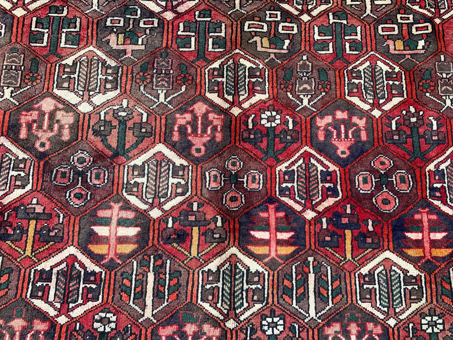 Handgemaakt Perzisch wollen vloerkleed 210x300 cm - Perzisch stijl vloerkleed in bordeaux, bruin, zwart & ivoor - Exacte afmetingen 299 cm x 205 cm - KBHM-1140