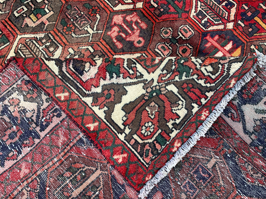 Handgemaakt Perzisch wollen vloerkleed 210x300 cm - Perzisch stijl vloerkleed in bordeaux, bruin, zwart & ivoor - Exacte afmetingen 299 cm x 205 cm - KBHM-1140