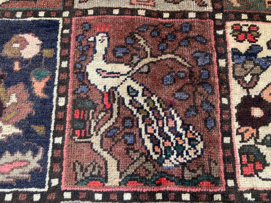 Handmade Persian Wool Area Rug 7x10 - Multicolor Garden Panel Persian Style Rug - Exact Size 10'1" x 6'8" - KBHM-1141