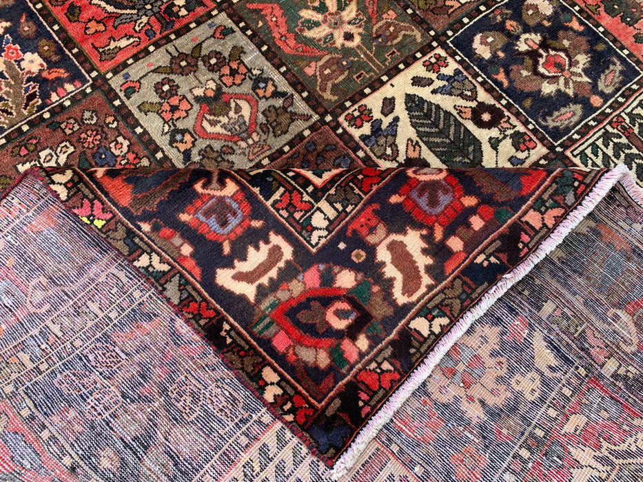 Handmade Persian Wool Area Rug 7x10 - Multicolor Garden Panel Persian Style Rug - Exact Size 10'1" x 6'8" - KBHM-1141