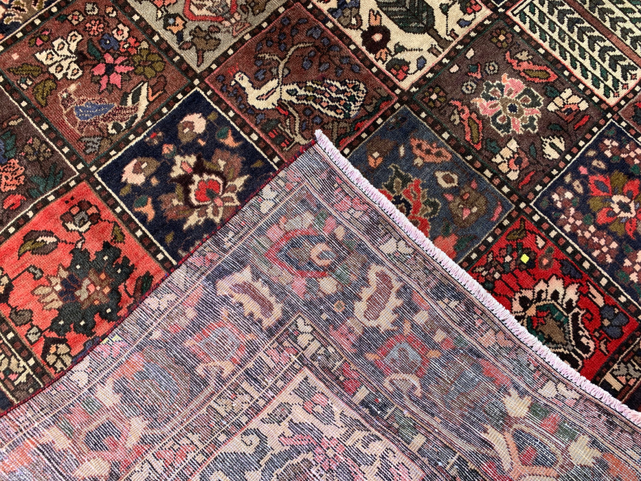 Handmade Persian Wool Area Rug 7x10 - Multicolor Garden Panel Persian Style Rug - Exact Size 10'1" x 6'8" - KBHM-1141