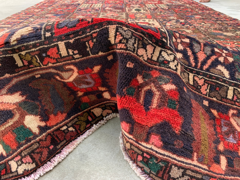 Handmade Persian Wool Area Rug 7x10 - Multicolor Garden Panel Persian Style Rug - Exact Size 10'1" x 6'8" - KBHM-1141