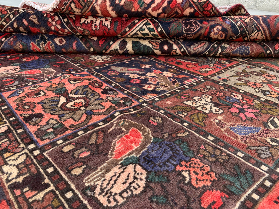 Handmade Persian Wool Area Rug 7x10 - Multicolor Garden Panel Persian Style Rug - Exact Size 10'1" x 6'8" - KBHM-1141