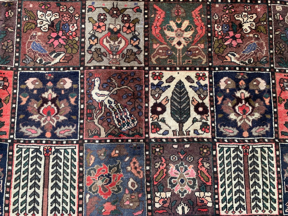 Handmade Persian Wool Area Rug 7x10 - Multicolor Garden Panel Persian Style Rug - Exact Size 10'1" x 6'8" - KBHM-1141