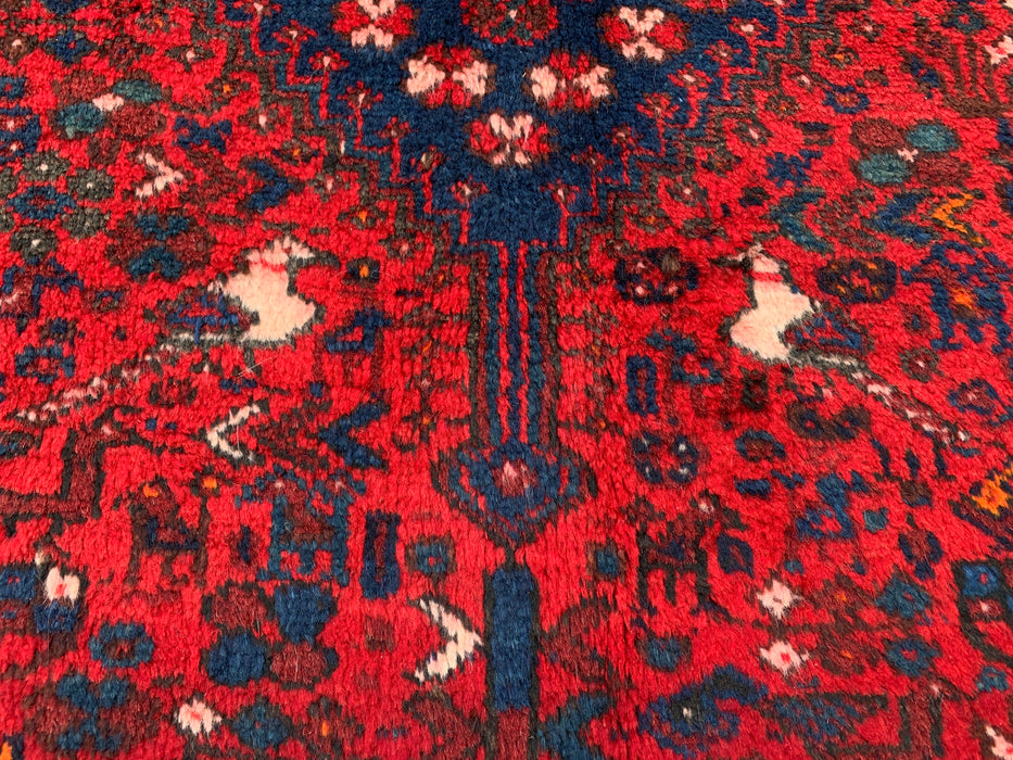 Handgeweven Perzisch wollen karpet 7x10 - Traditioneel Perzisch tapijt met medaillon in rood, marineblauw & ivoor - Exacte afmeting 310 cm x 188 cm (10'2" x 6'2") - KBHM-1143