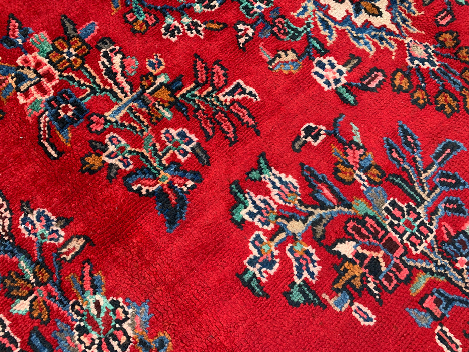Handgemaakt Perzisch wollen vloerkleed 7x10 - Rood, blauw & ivoor traditioneel Perzisch bloemenkleed - Exacte afmeting 10'2" x 7'0" - KBHM-1149
