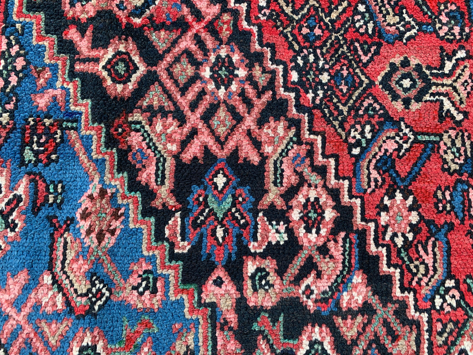 Handgeweven Perzisch wollen vloerkleed 213x305 cm - Rood, blauw, ivoor & oudroze traditioneel medaillon Perzisch stijl kleed - Exacte afmeting 315 cm x 206 cm - KBHM-1150
