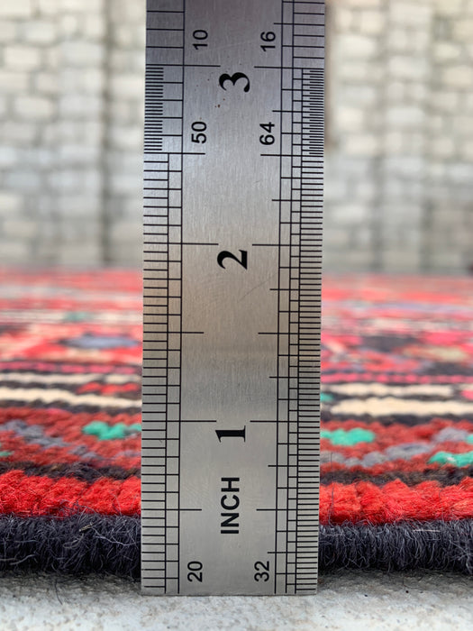 Handgeknoopt Perzisch wollen tapijt 9'9 x 6'11 – Rood vloerkleed met bloemenmedaillon – kbhm-1153