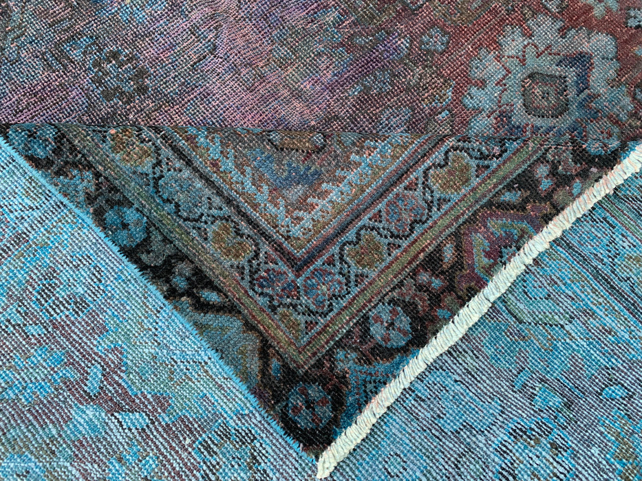 KBHM-1160 Handgeknoopt Perzisch wollen tapijt – 279 x 170 cm vintage verweerd blauw, taupe & mauve karpet