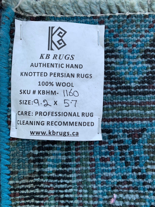 KBHM-1160 Handgeknoopt Perzisch wollen tapijt – 279 x 170 cm vintage verweerd blauw, taupe & mauve karpet