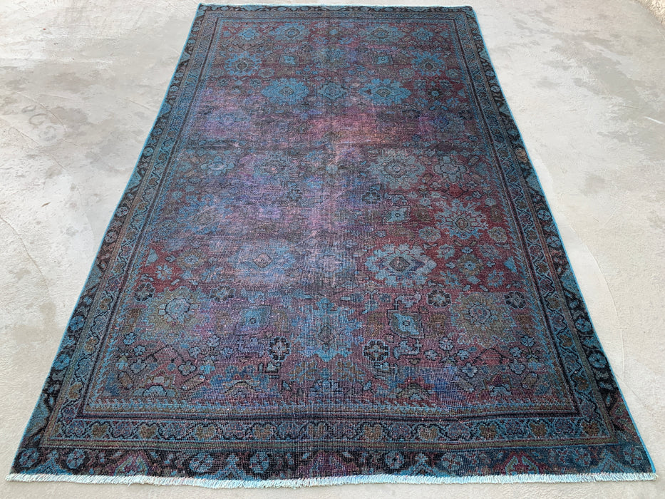 KBHM-1160 Handgeknoopt Perzisch wollen tapijt – 279 x 170 cm vintage verweerd blauw, taupe & mauve karpet