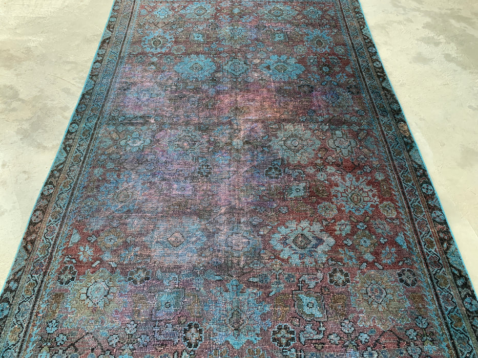 KBHM-1160 Handgeknoopt Perzisch wollen tapijt – 279 x 170 cm vintage verweerd blauw, taupe & mauve karpet