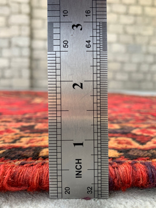 Handgeknoopt Perzisch wollen tapijt 7'5 x 5'0 rood tribaal medaillon karpet - KBHM-1166