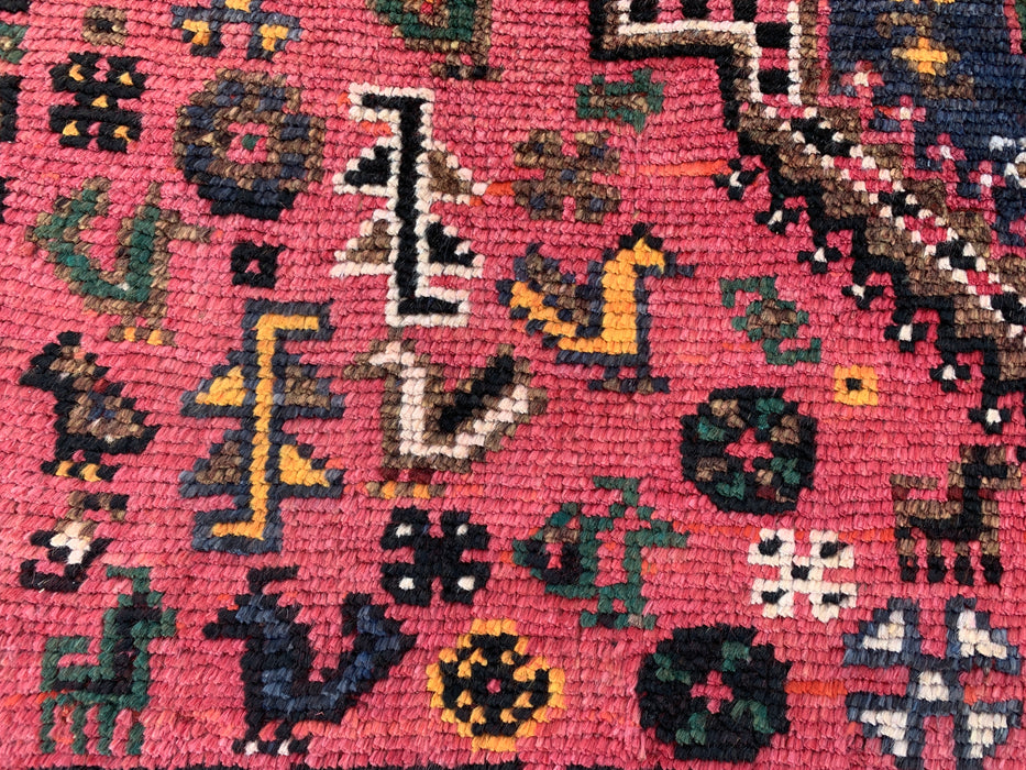 Handgeknoopt Perzisch wollen vloerkleed 8'8 x 5'9 Roze tribaal medaillon vloerkleed - KBHM-1168