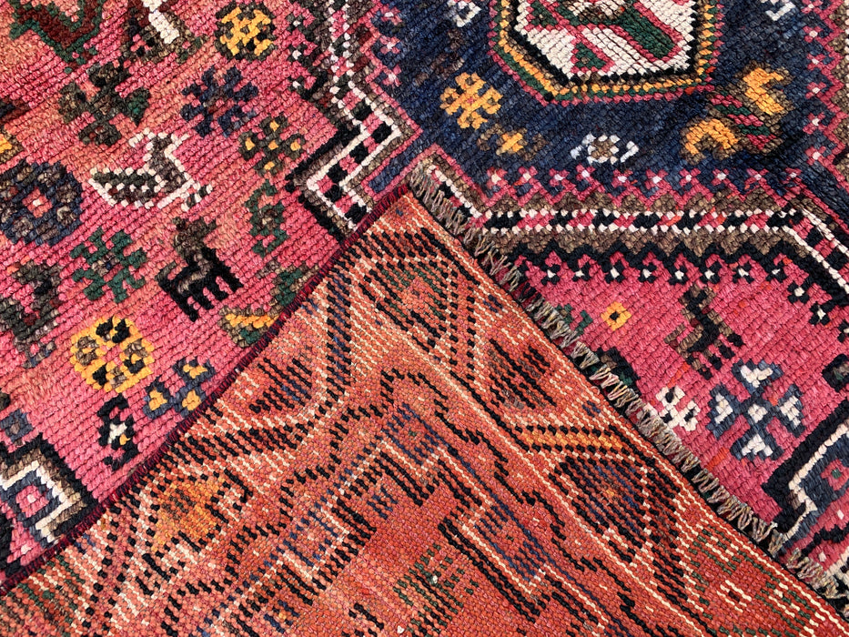 Handgeknoopt Perzisch wollen vloerkleed 8'8 x 5'9 Roze tribaal medaillon vloerkleed - KBHM-1168