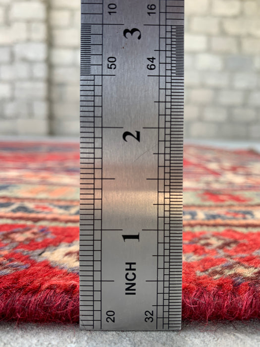 Handgeknoopt Perzisch wollen tapijt 241 x 150 cm rood stammen-medaillon vloerkleed - KBHM-1171
