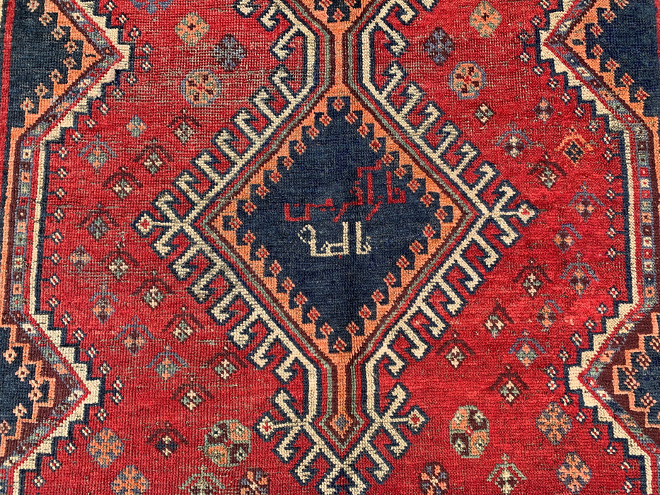 Handgeknoopt Perzisch wollen tapijt 241 x 150 cm rood stammen-medaillon vloerkleed - KBHM-1171