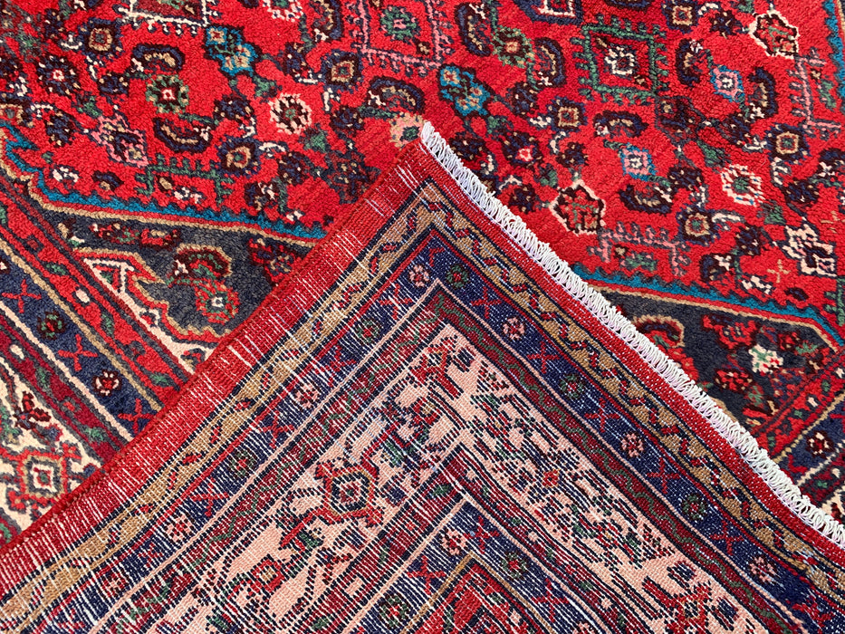 Handgemaakt Perzisch wollen vloerkleed 213x305 cm - Rood, ivoor & marineblauw traditioneel medaillon Perzische stijl kleed - Exacte afmeting 312 cm x 203 cm - KBHM-1176