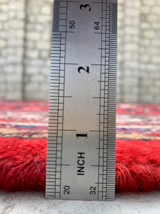 Handgemaakt Perzisch wollen vloerkleed 213x305 cm - Rood, ivoor & marineblauw traditioneel medaillon Perzische stijl kleed - Exacte afmeting 312 cm x 203 cm - KBHM-1176