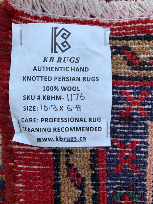 Handgemaakt Perzisch wollen vloerkleed 213x305 cm - Rood, ivoor & marineblauw traditioneel medaillon Perzische stijl kleed - Exacte afmeting 312 cm x 203 cm - KBHM-1176