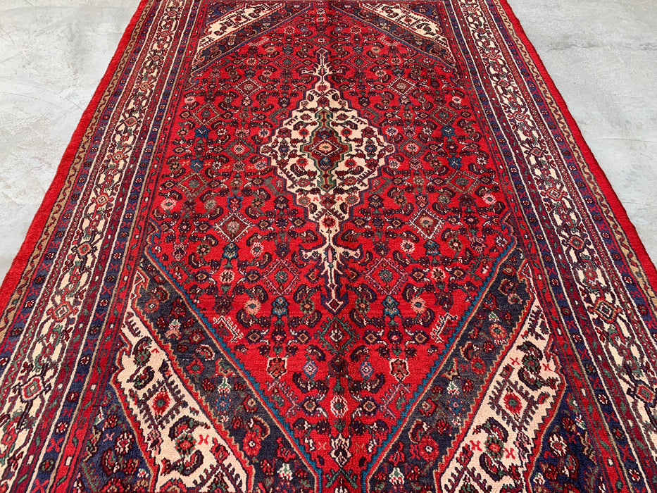 Handgemaakt Perzisch wollen vloerkleed 213x305 cm - Rood, ivoor & marineblauw traditioneel medaillon Perzische stijl kleed - Exacte afmeting 312 cm x 203 cm - KBHM-1176