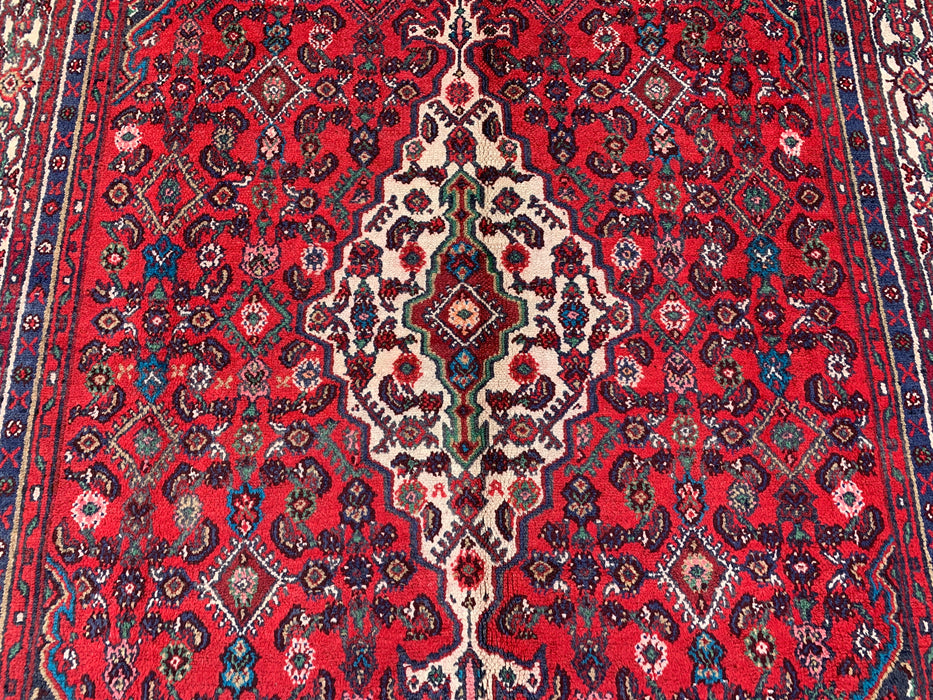 Handgemaakt Perzisch wollen vloerkleed 213x305 cm - Rood, ivoor & marineblauw traditioneel medaillon Perzische stijl kleed - Exacte afmeting 312 cm x 203 cm - KBHM-1176