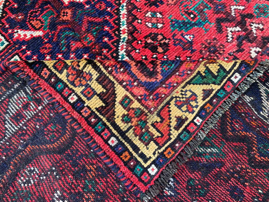 Handgeknoopt Perzisch wollen tapijt 7'0 x 5'0 – Rood tribaal vintage karpet – KBHM-1177