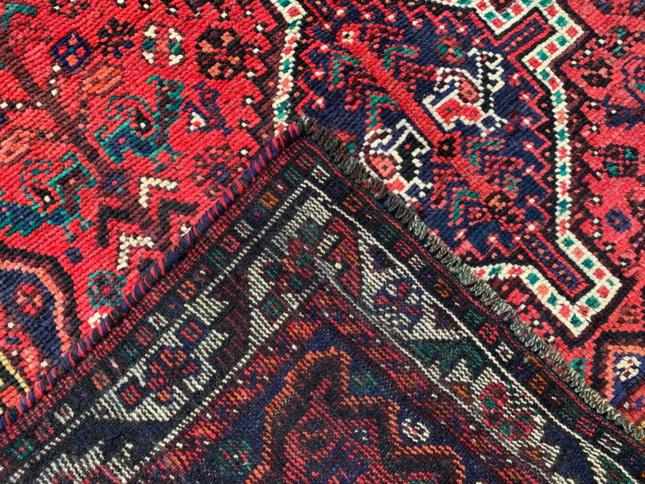 Handgeknoopt Perzisch wollen tapijt 7'0 x 5'0 – Rood tribaal vintage karpet – KBHM-1177