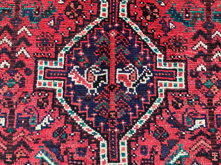 Handgeknoopt Perzisch wollen tapijt 7'0 x 5'0 – Rood tribaal vintage karpet – KBHM-1177