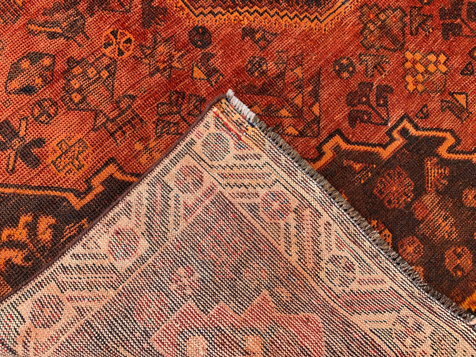 Handgeweven Perzisch wollen karpet 7x10 - Roest, bruin & zwart stammenmedaillon Perzisch stijl tapijt - Exacte afmeting 10'2" x 6'2" - KBHM-1178