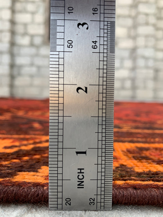 Handgeweven Perzisch wollen karpet 7x10 - Roest, bruin & zwart stammenmedaillon Perzisch stijl tapijt - Exacte afmeting 10'2" x 6'2" - KBHM-1178