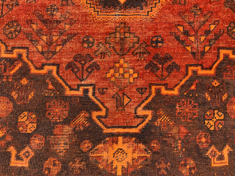 Handgeweven Perzisch wollen karpet 7x10 - Roest, bruin & zwart stammenmedaillon Perzisch stijl tapijt - Exacte afmeting 10'2" x 6'2" - KBHM-1178